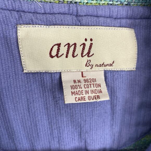 ANU Woven Chenille Tapestry Jacket Blazer Women size Large Button Up Boxy Artsy - Picture 9 of 16